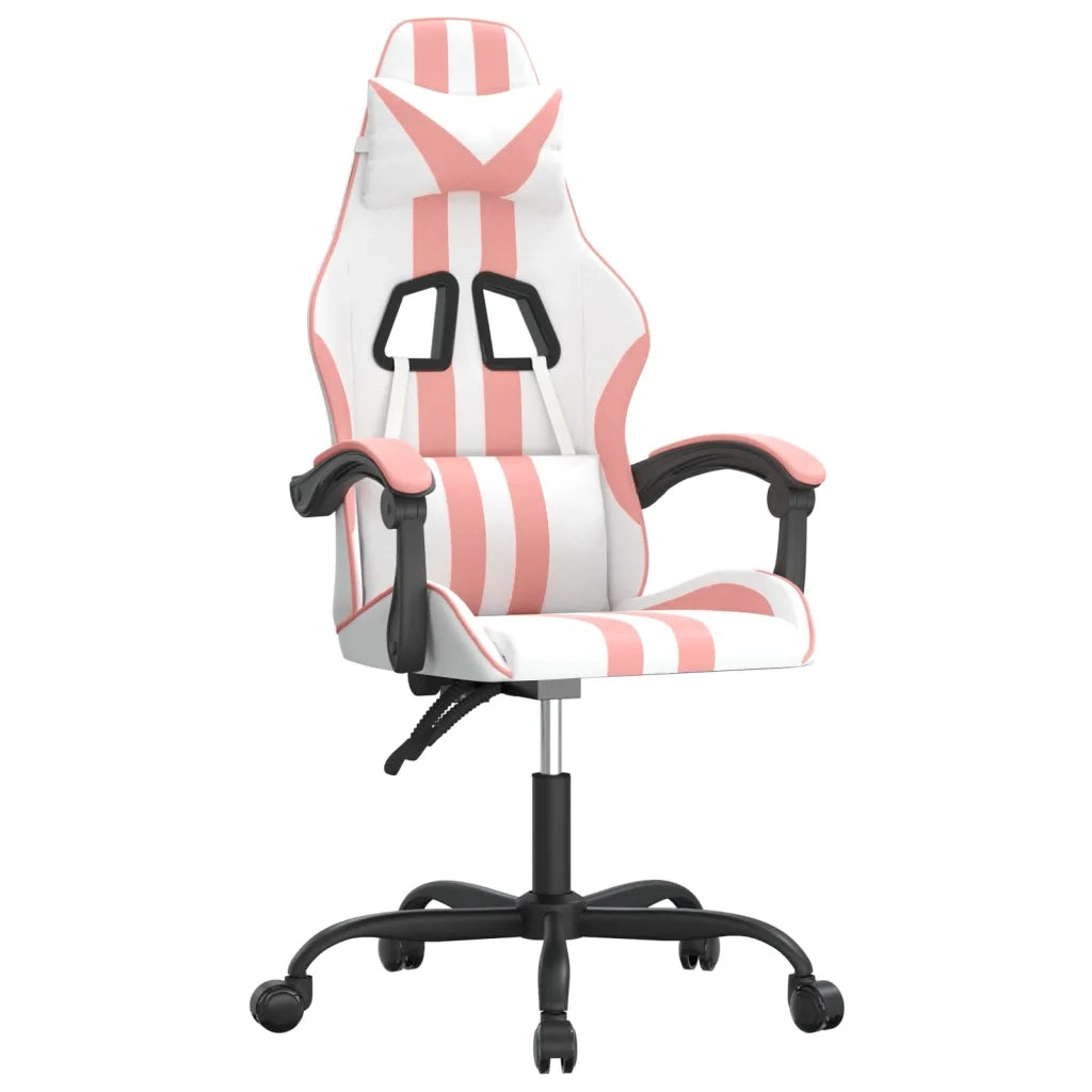 Sedia da Gaming Bianco e Rosa in Similpelle 3143827
