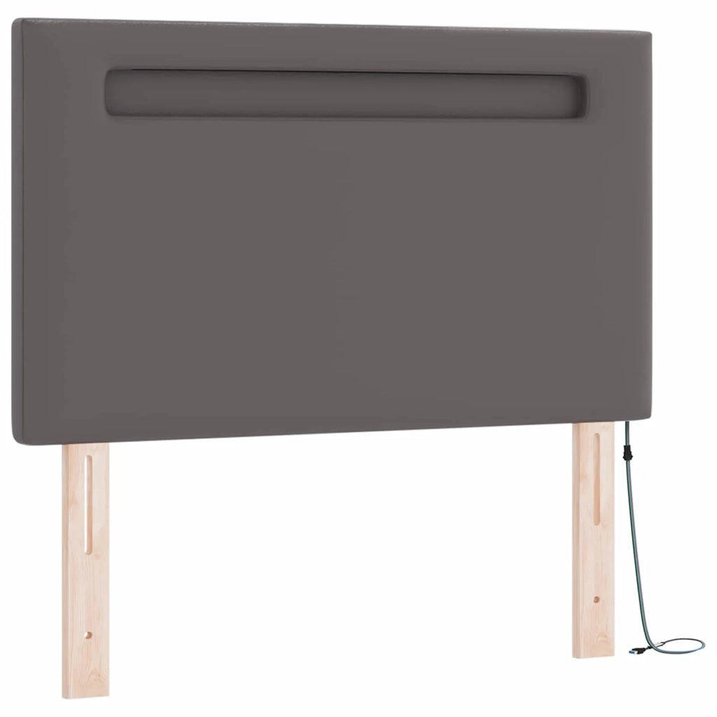 Letto a molle con materasso Grigio 90 x 200 cm Pelle sintetica 3339034