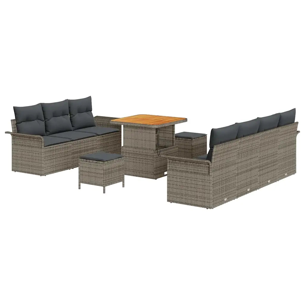 Set Divano da Giardino con cuscino con cuscino 10 pcs Grigio 3364048