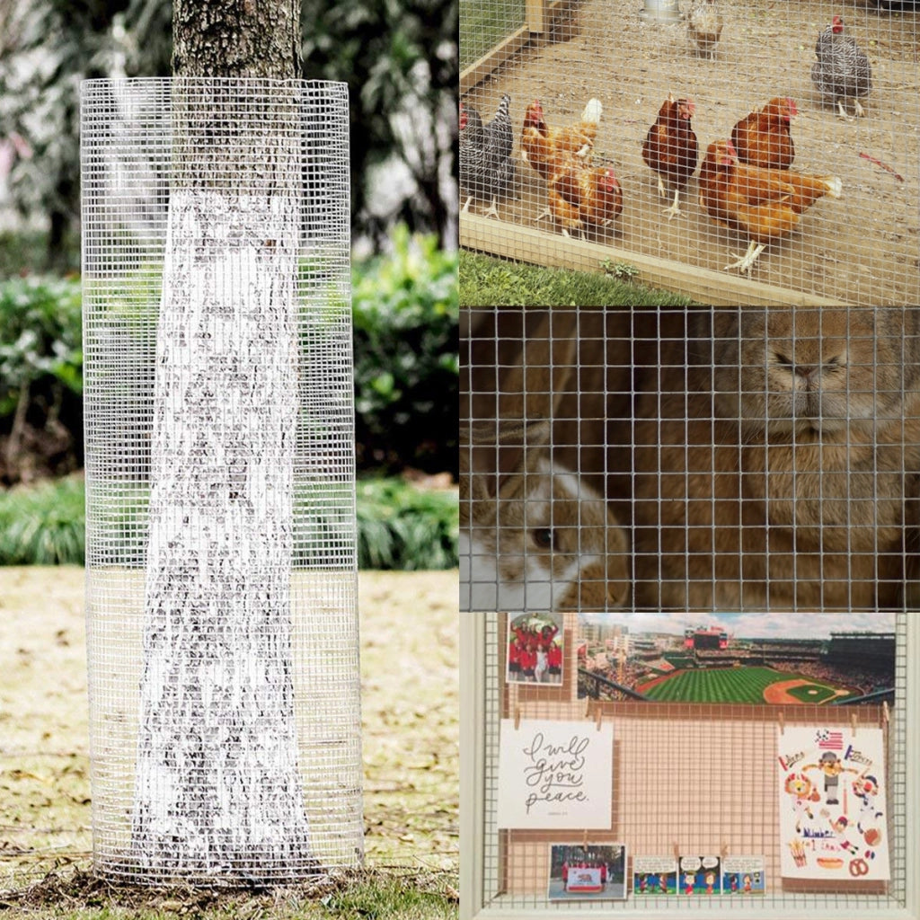 Rete da pollaio galvanizzata con spessore 0,6mm, Rete per pollaio e piante 0,9x15m con fori di 7mm-Altri animali