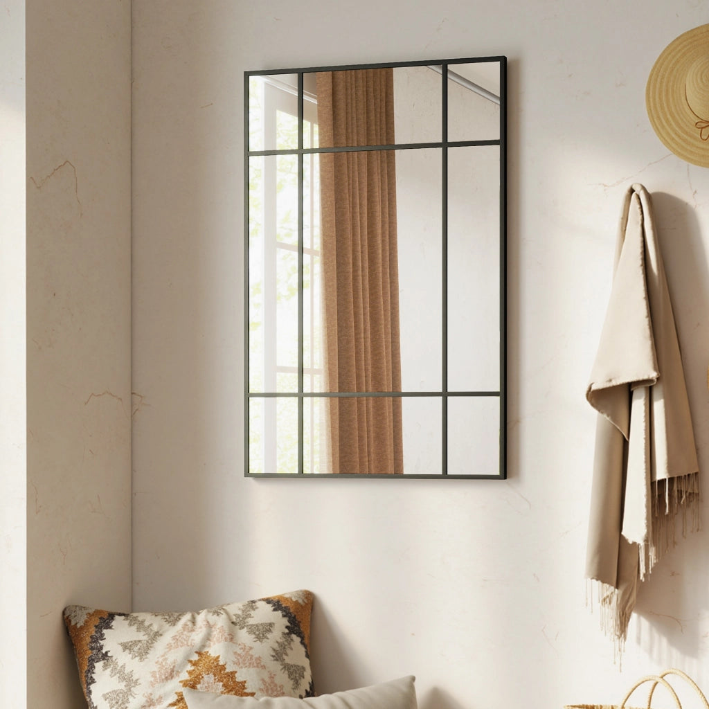 Specchio da Parete con Cornice ¨C zephmum ¨C Nero 90x60 cm