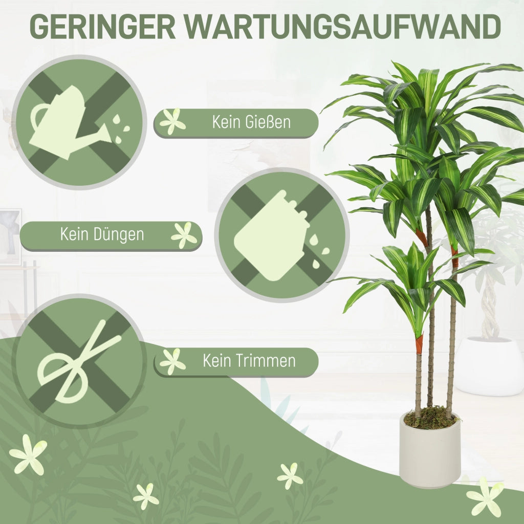 Albero Dracaena Artificiale ¨C Xylo ¨C 120 cm con Vaso Bianco