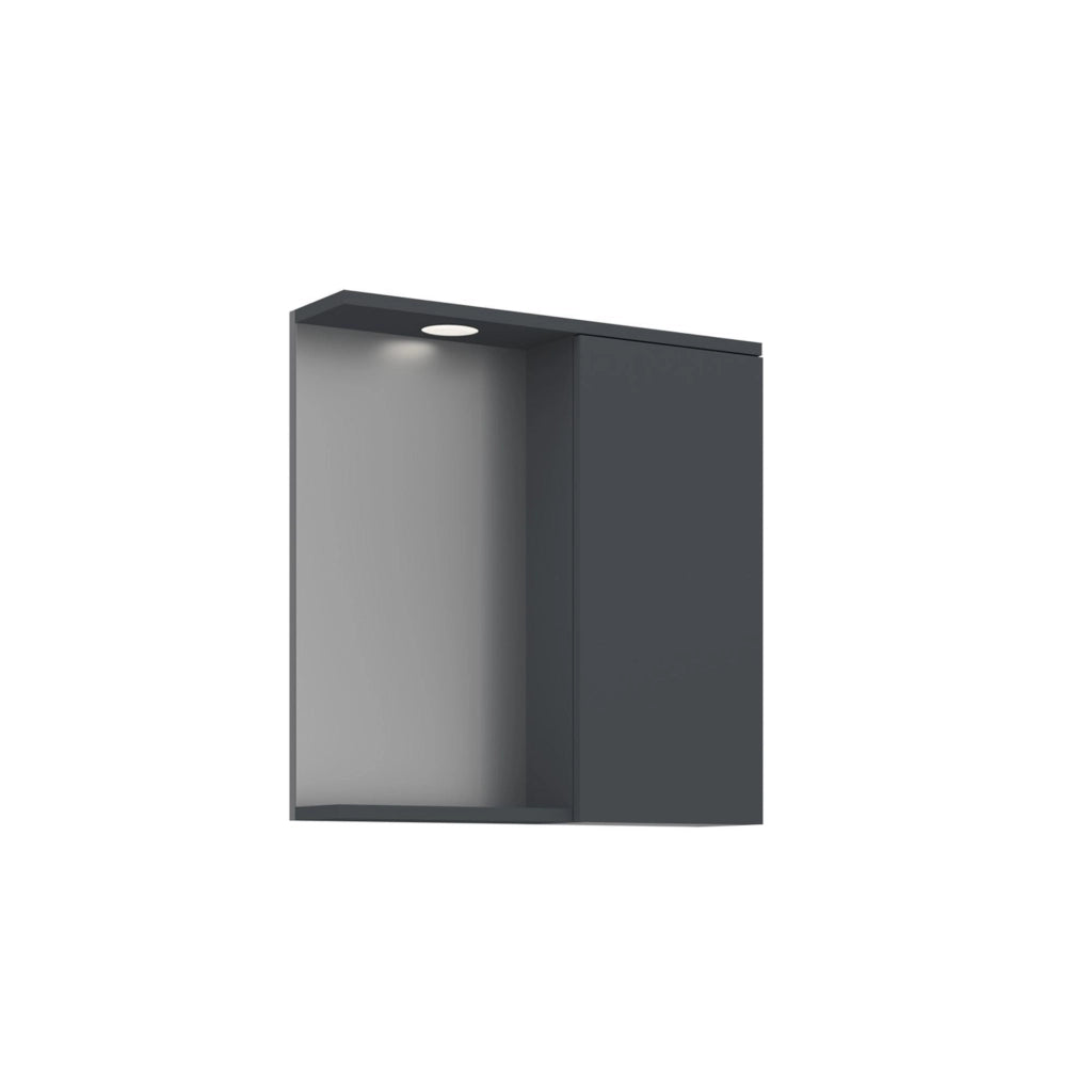 Mobile da bagno con specchio "Purus 65" - 63 x 18 x 68 cm - Antracite opaco