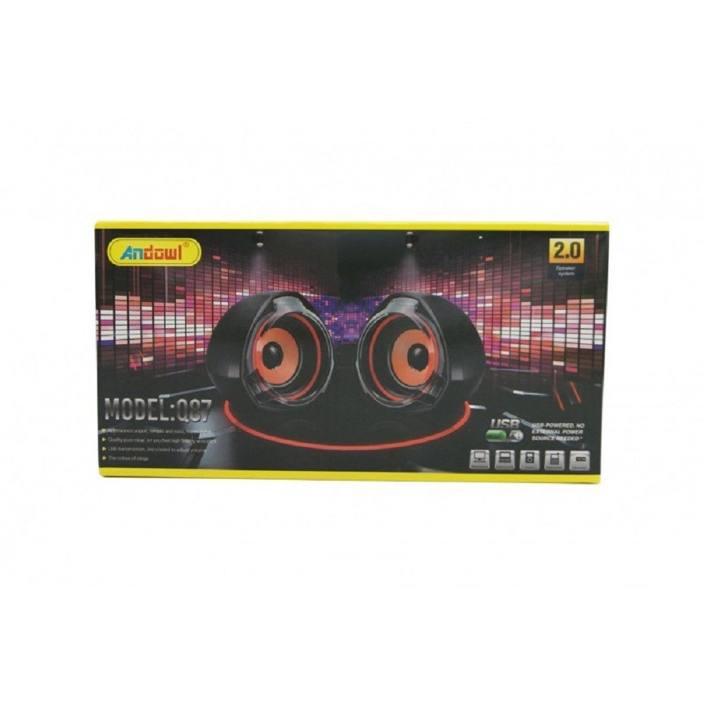 Trade Shop - Speaker Altoparlanti Stereo Per Computer Pc 2.0 Cablato Cavo Usb Aux 3,5mm Q87 -