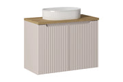 Set mobili bagno 80 cm con piano e lavabo da appoggio Beyond Nova Cashmere 80 x 1401 x 40 cm