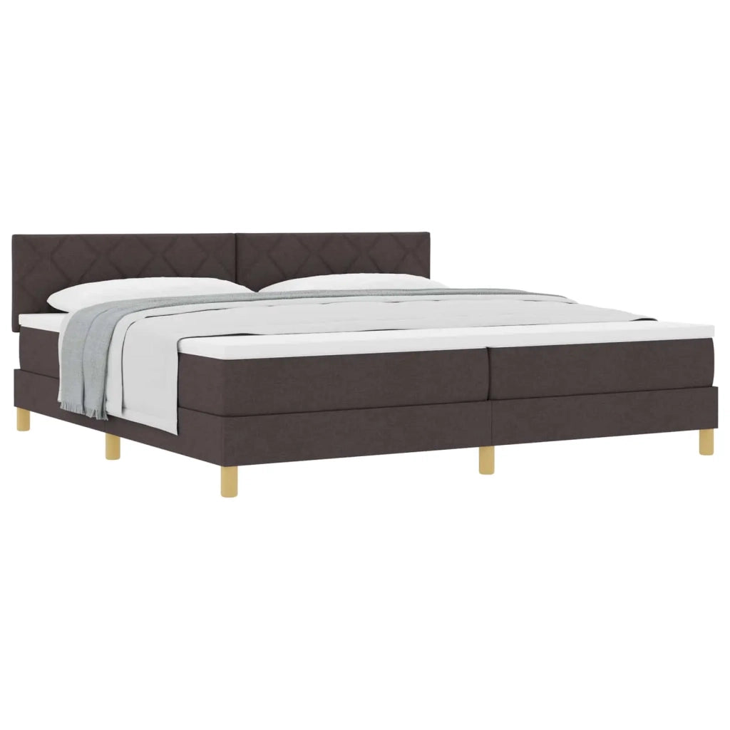Letto a molle con cuscino Marrone Scuro 200 x 200 cm Tessuto 3339024