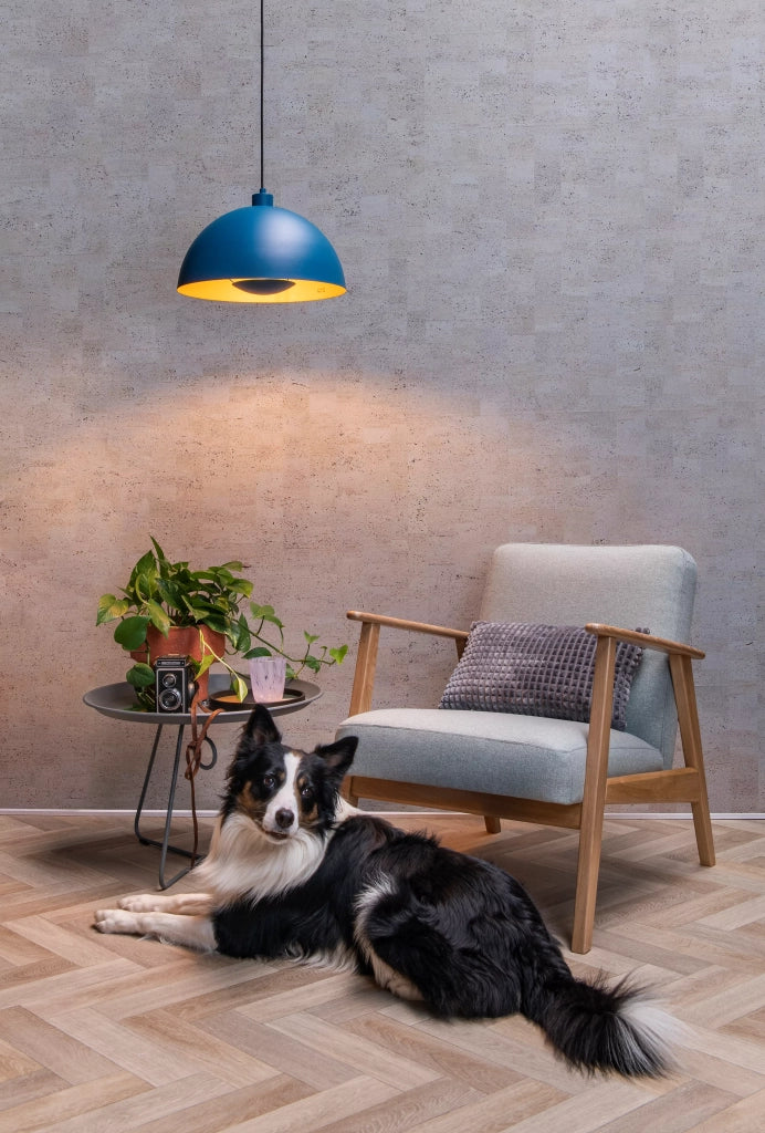 Lampada a sospensione Siemon Ø40 blu oro E27 Lucide