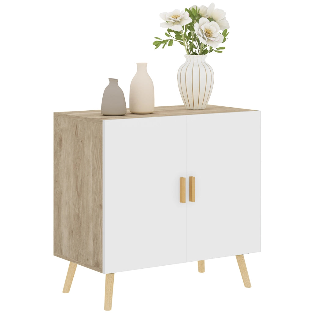 Mobile Multiuso Salvaspazio ¨C Xylo ¨C Legno Bianco e Rovere, 76x41.2x74 cm