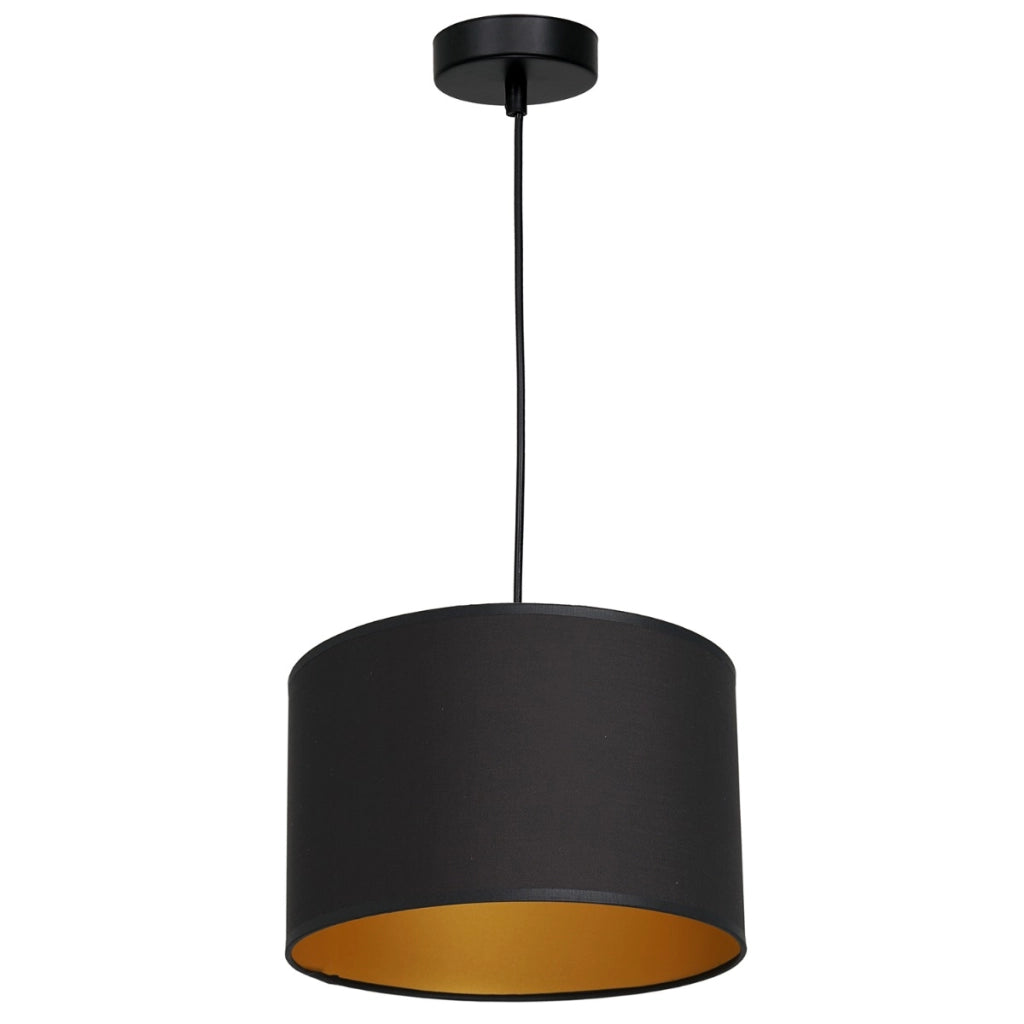 Lampada a sospensione Arden nera oro Ø25 E27 Luminex