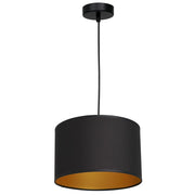 Lampada a sospensione Arden nera oro Ø25 E27 Luminex