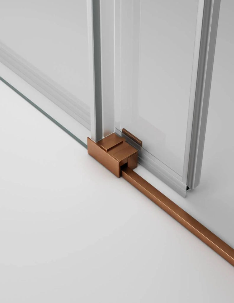 Porta doccia scorrevole 1+1 THALASSA (BASIC) walk-in 80 cm Profilo Rame vetro trasparente