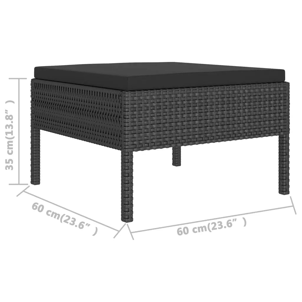 Set Divani da Giardino 8 pz con Cuscini in Polyrattan Nero 3094545