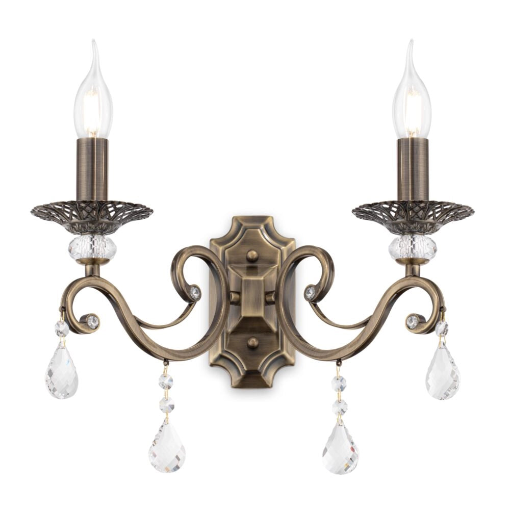 Applique Grace ottone con cristalli 2xE14 Maytoni RC247