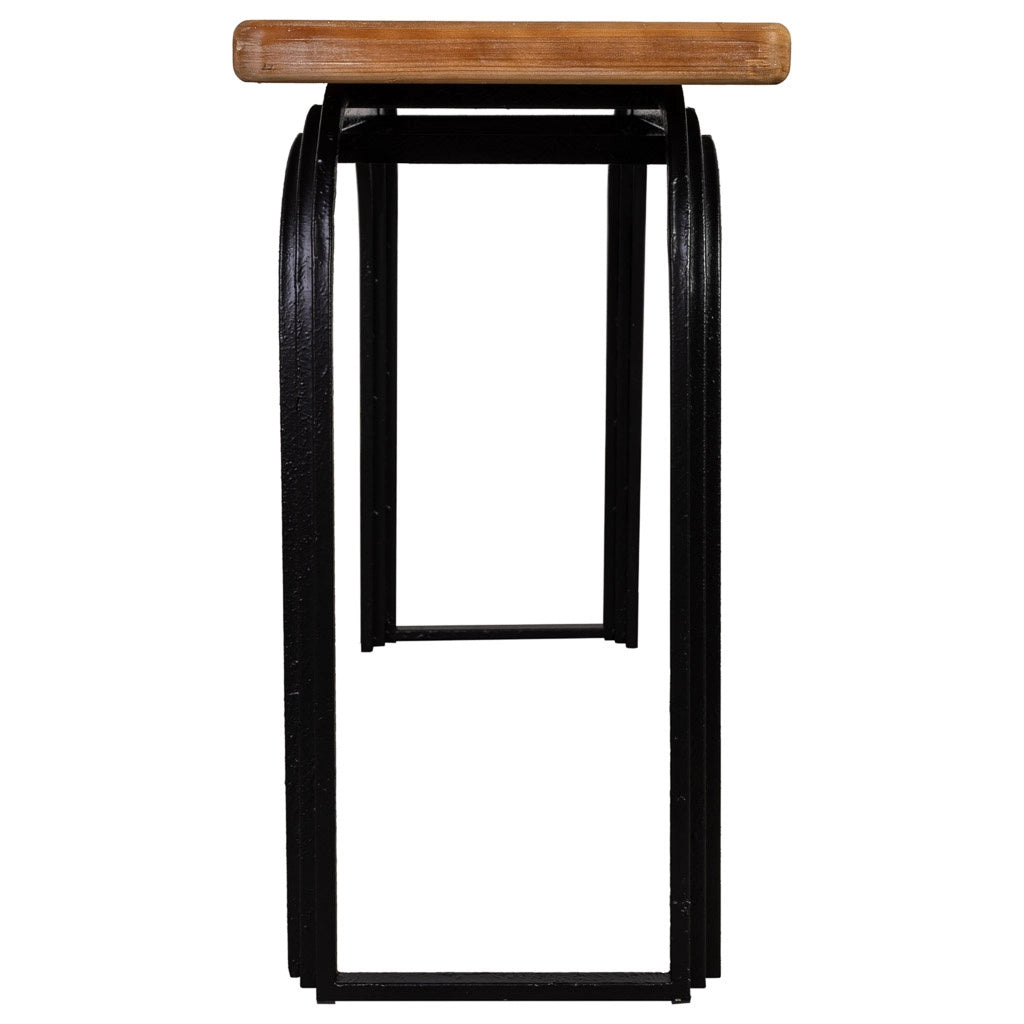Mobile da ingresso in legno nero 140x40x78h cm