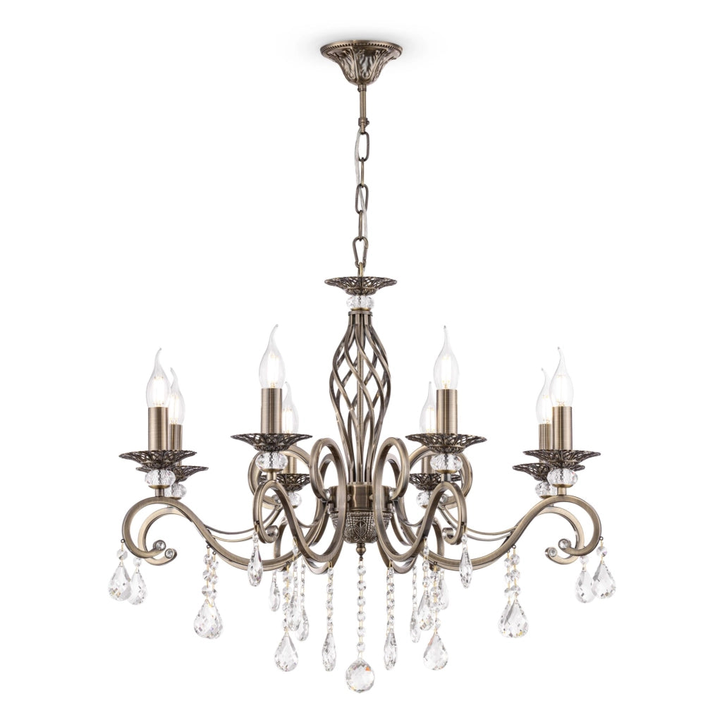 Lampadario a candelabro Grace Maytoni 8xE14 ottone