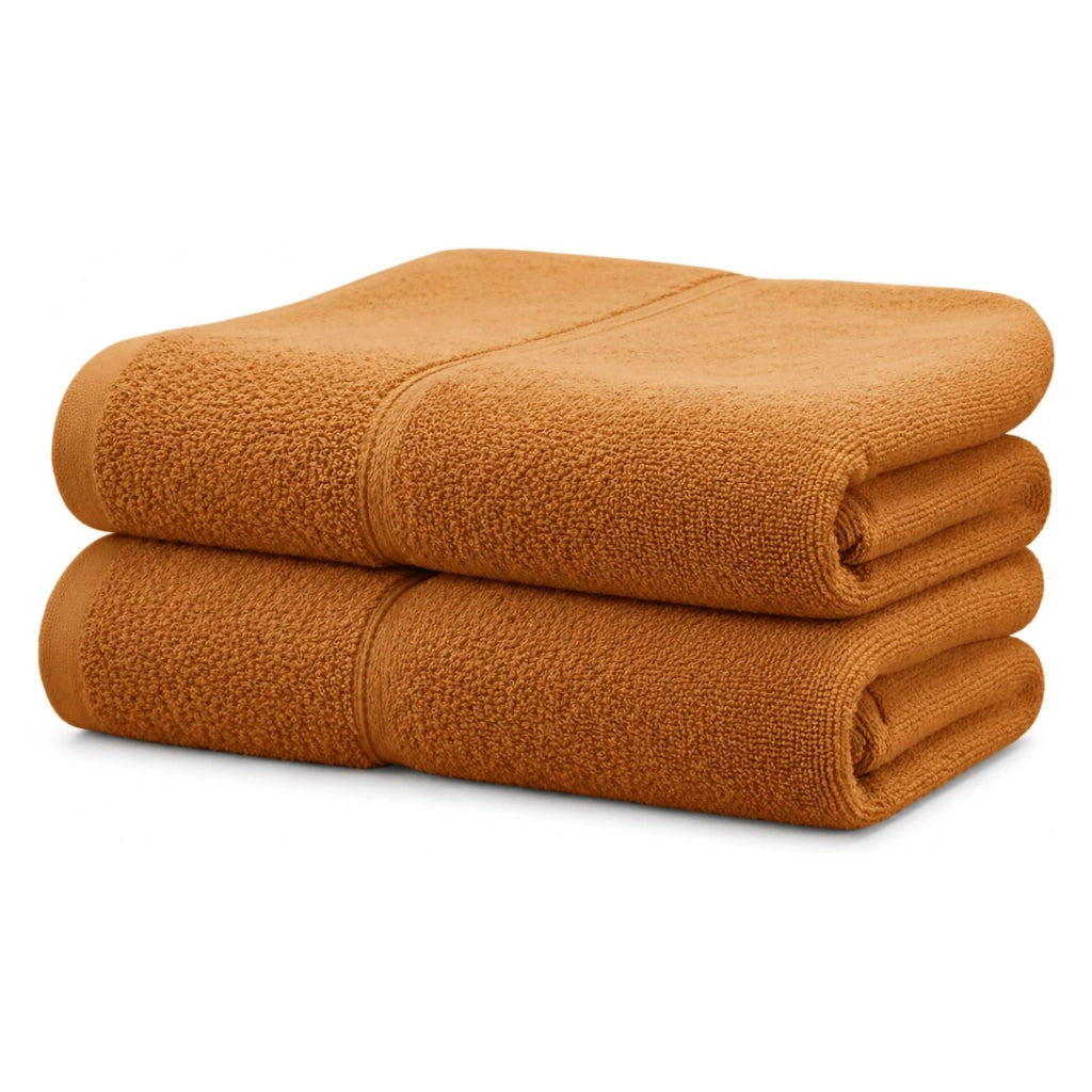 Sanonefa, set di Asciugamani 100% Cotone set da 2, Arancione
