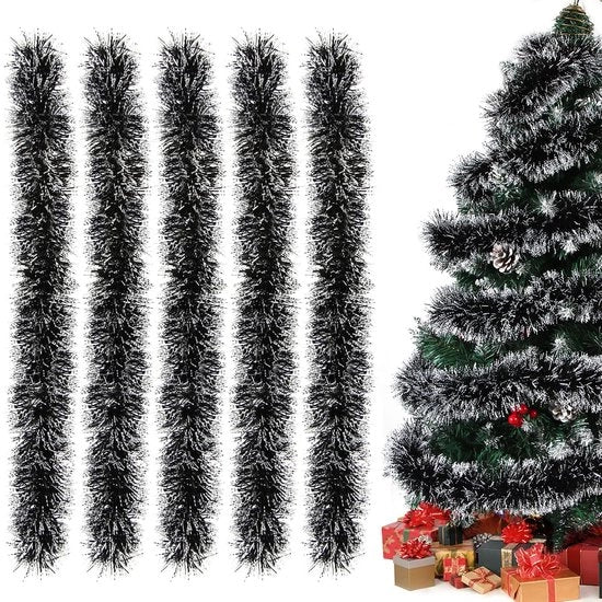 5 Pacchi di Nastro di Natale Nero da 5 Stuks