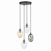 Lampadario Emibig Astral 4 luci E14 vetro multicolore