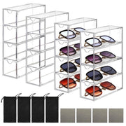 Organizzatore di occhiali da sole - multifunzionale e compattibile - 4 pezzi - acrilico