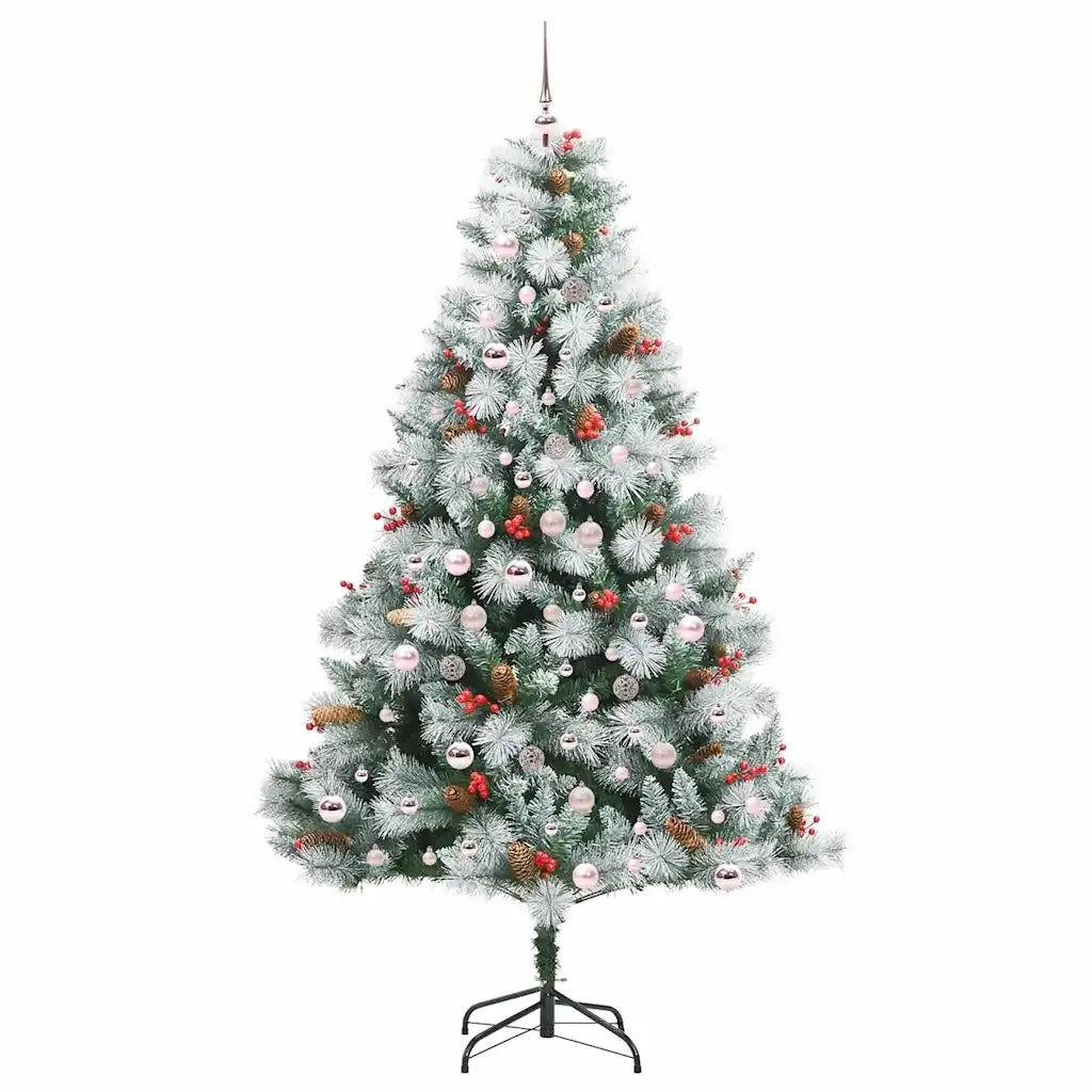Albero di Natale artificiale Verde e bianco 210 cm 3395190