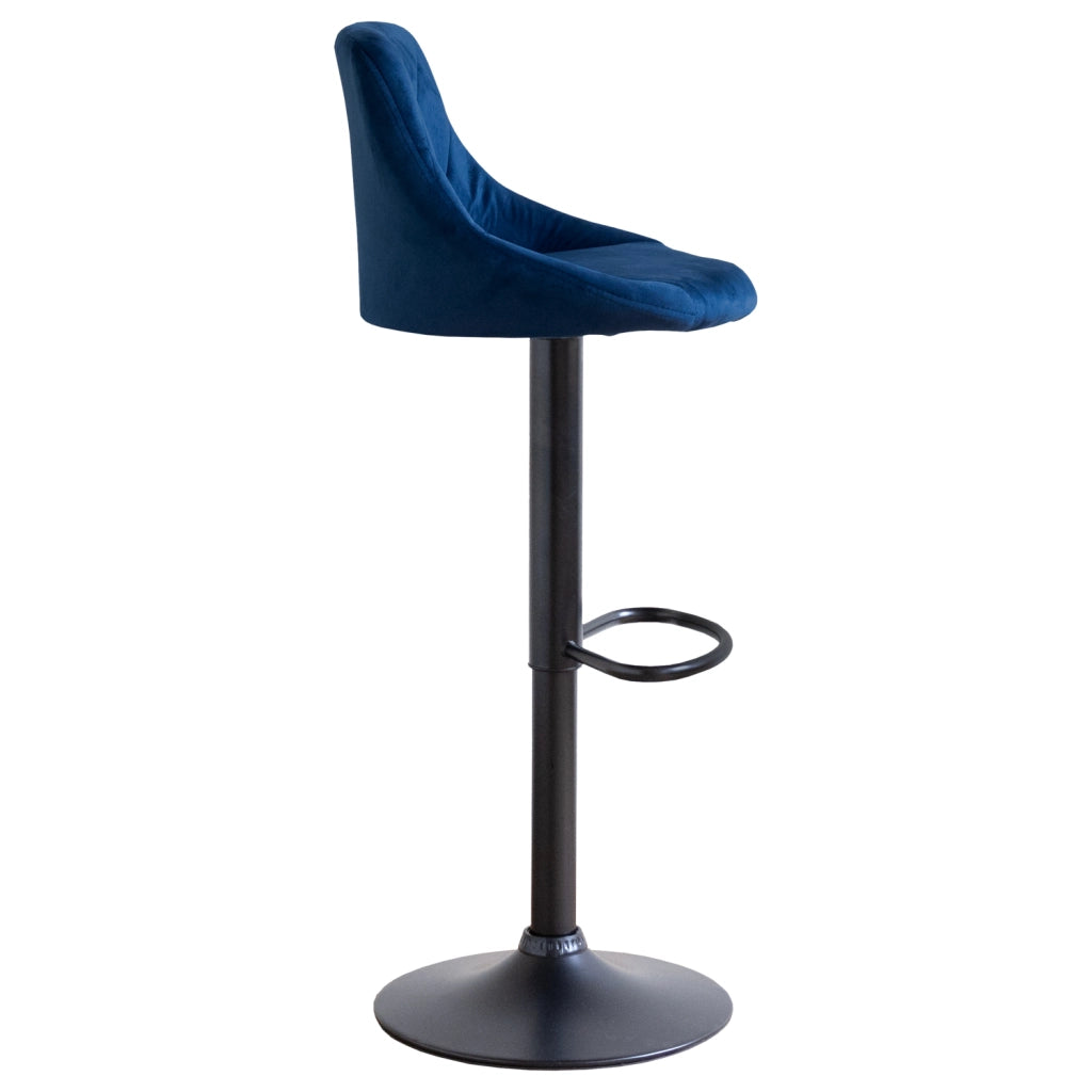 Sgabello da bar in velluto blu ROBIN