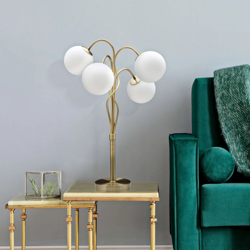 Antigu, Lampada da Terra Necessarie 4 Lampadine, Bianco