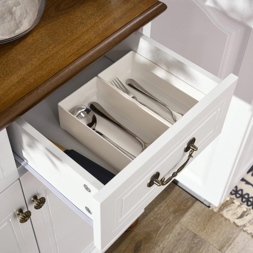 Credenza Cucina ¨C Minimal ¨C Bianco e Marrone 76x38x182 cm