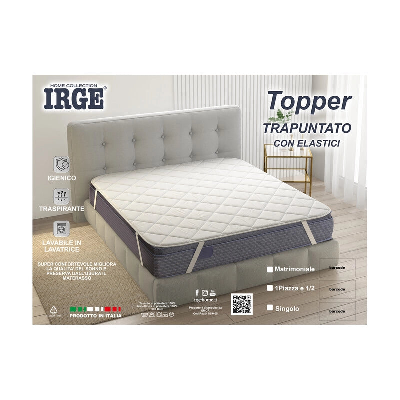 TOPPER TRAPUNTATO C/ELASTICO 2 POSTI IRGE- 1,0 pz