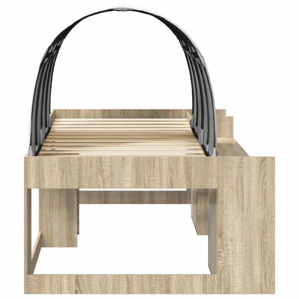 Letto con Tunnel con lo scaffale 3 pz Rovere Sonoma e Bianco 3423641