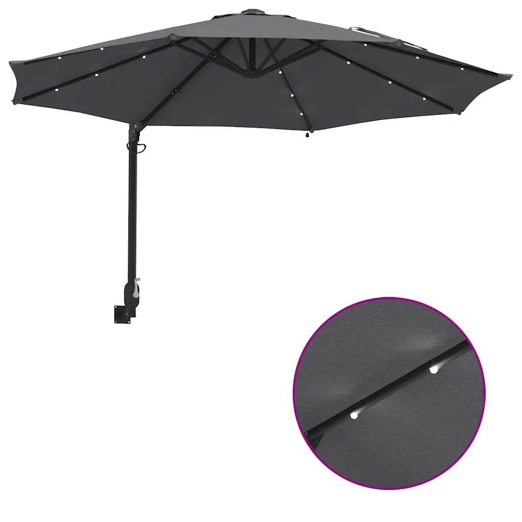 Ombrello da giardino Antracite 248 x 248 x 148 cm 42003245