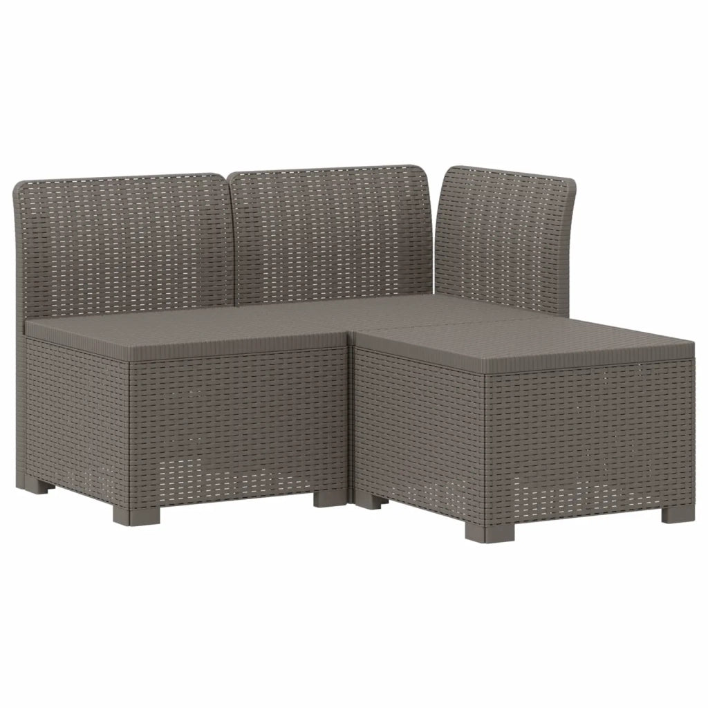 Divano da esterno-Divano da Giardino 3 posti con cuscini in look rattan PP 778197