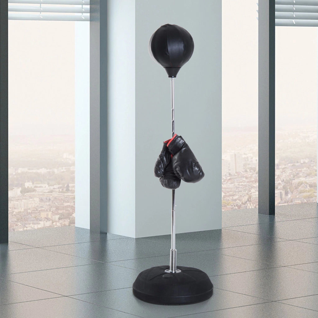 Sacco da boxe regolabile in altezza 4 livelli 126-144 cm ¨C Minimal ¨C nero