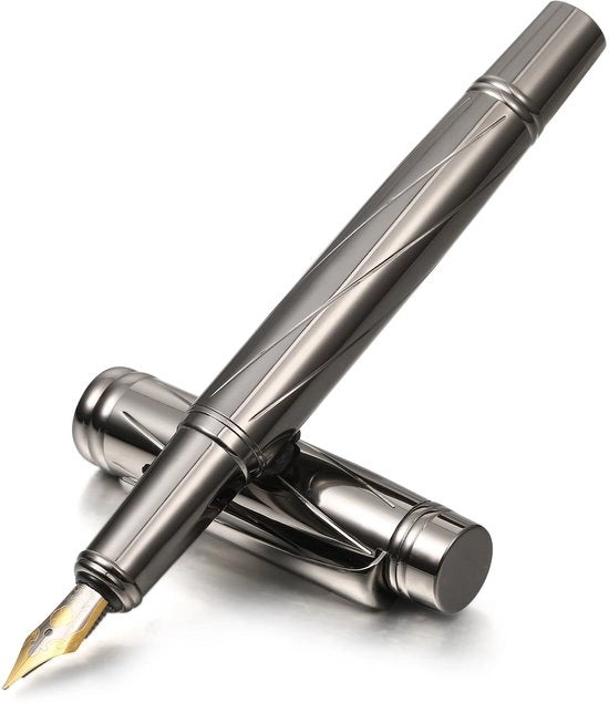 Penna metallica Luxe, vulpen robusta con punta fine, compatibile con cartucce 3,4 mm, pennarelli per calligrafia esecutiva, regalo per ufficio aziendale