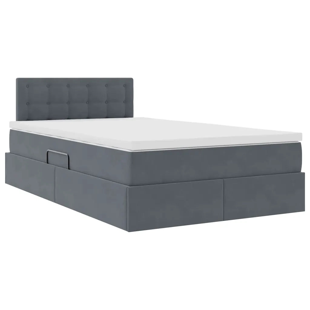 Letto con Contenitore Grigio scuro 120 x 200 cm Velluto