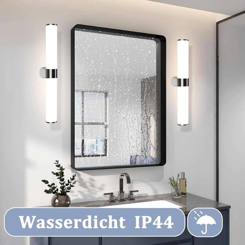 ZMH Lampada da specchio per bagno Moderna 40 cm cromata per camera da letto IP44