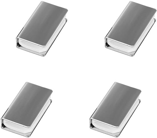 Magnetismo per Porta in Vetro - 4 Pezzi - Antiscivolo - Acciaio Inossidabile - Magnetico Quadrato per Vetro da 3-5 mm
