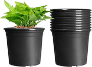 10 pezzi di vasi di plastica per piante 16 cm - Vasi per piante resistenti per giardino interno - Nero