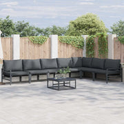 Set Divano da Giardino con cuscino 8 pcs Nero Acciaio