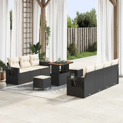 Set Divano da Giardino con cuscino 10 pcs Nero polyrattan 3361710