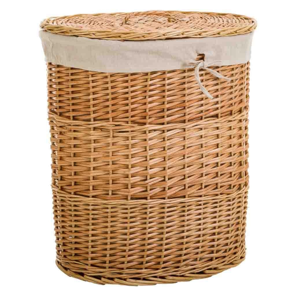 Set di 3 cestini in vimini foderati marroni