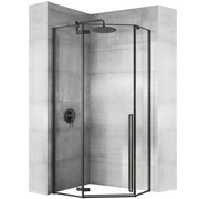Cabina Doccia Diamond Black Mat 80x80 con piatto doccia Diamond