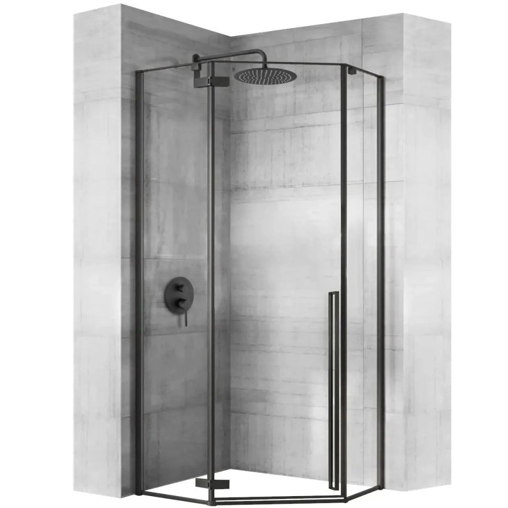 Cabina Doccia Diamond Black Mat 80x80 con piatto doccia Diamond
