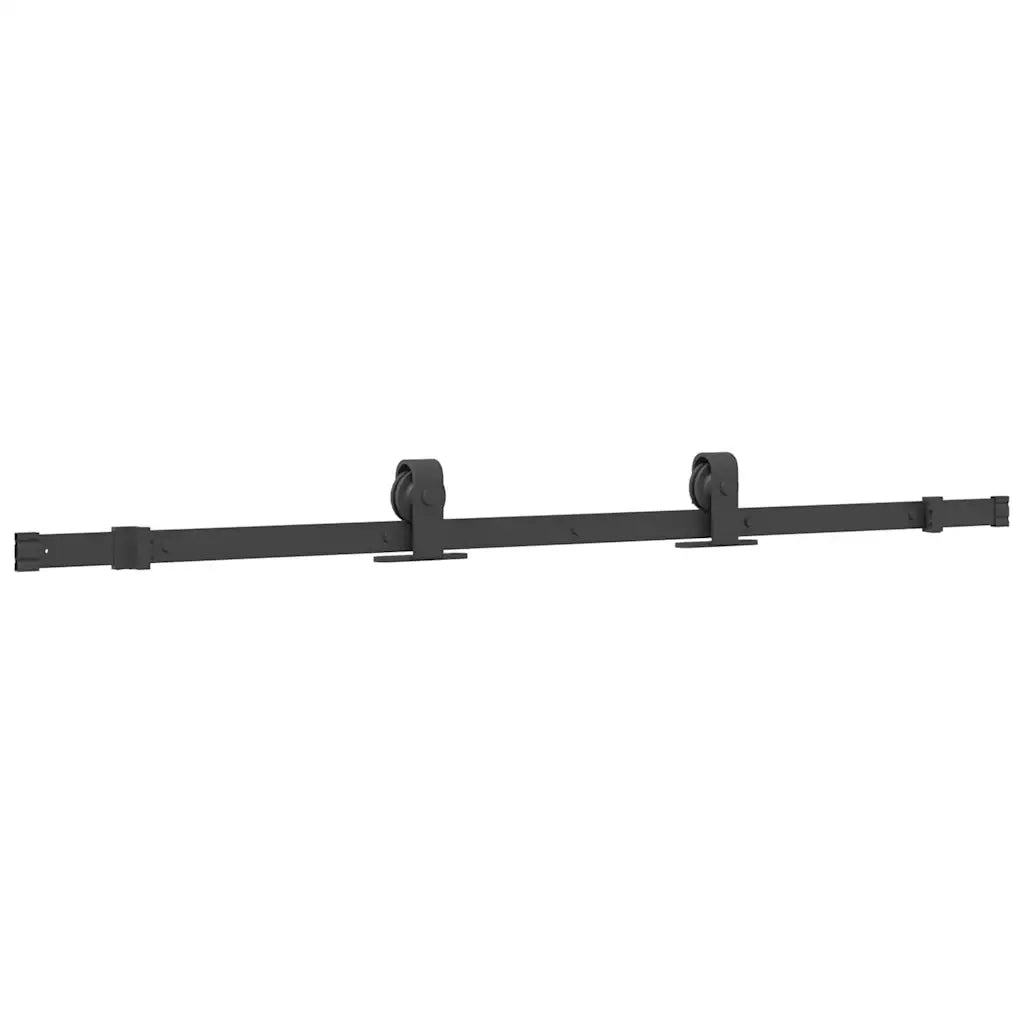 Porta Scorrevole Set Ferramenta Nera 76x205 cm Vetro Temperato 3375838