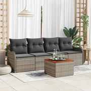 Set Divano da Giardino 5 pcs Grigio polyrattan 3356053