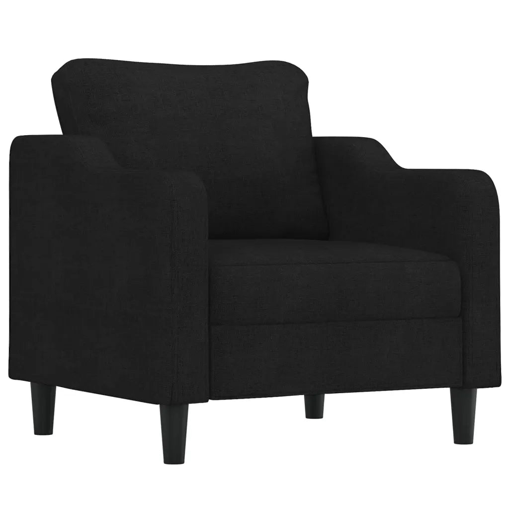 Set Divani 3 pz con Cuscini Nero in Tessuto 3201790