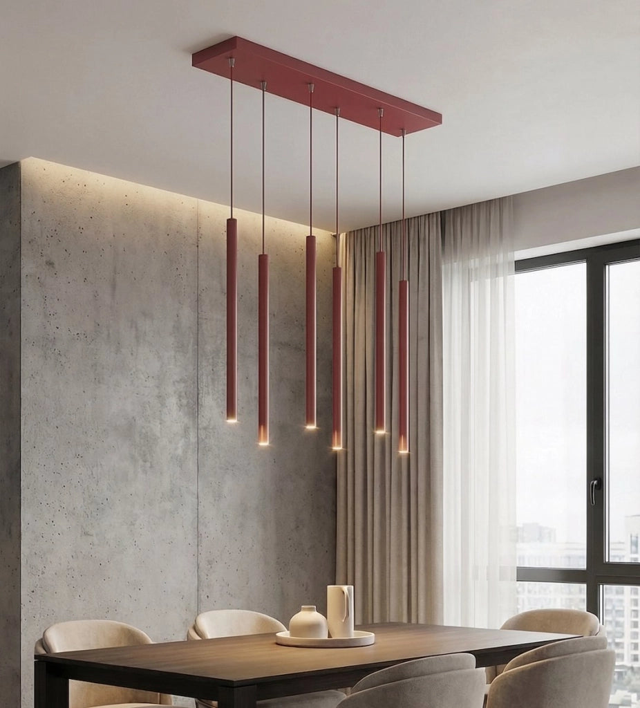 Lampada sospesa SELTER bordeaux metallo 6xG9 Emibig