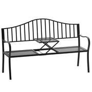 Panchina da Giardino 2 Posti con Tavolino ¨C Xylo ¨C Metallo Nero