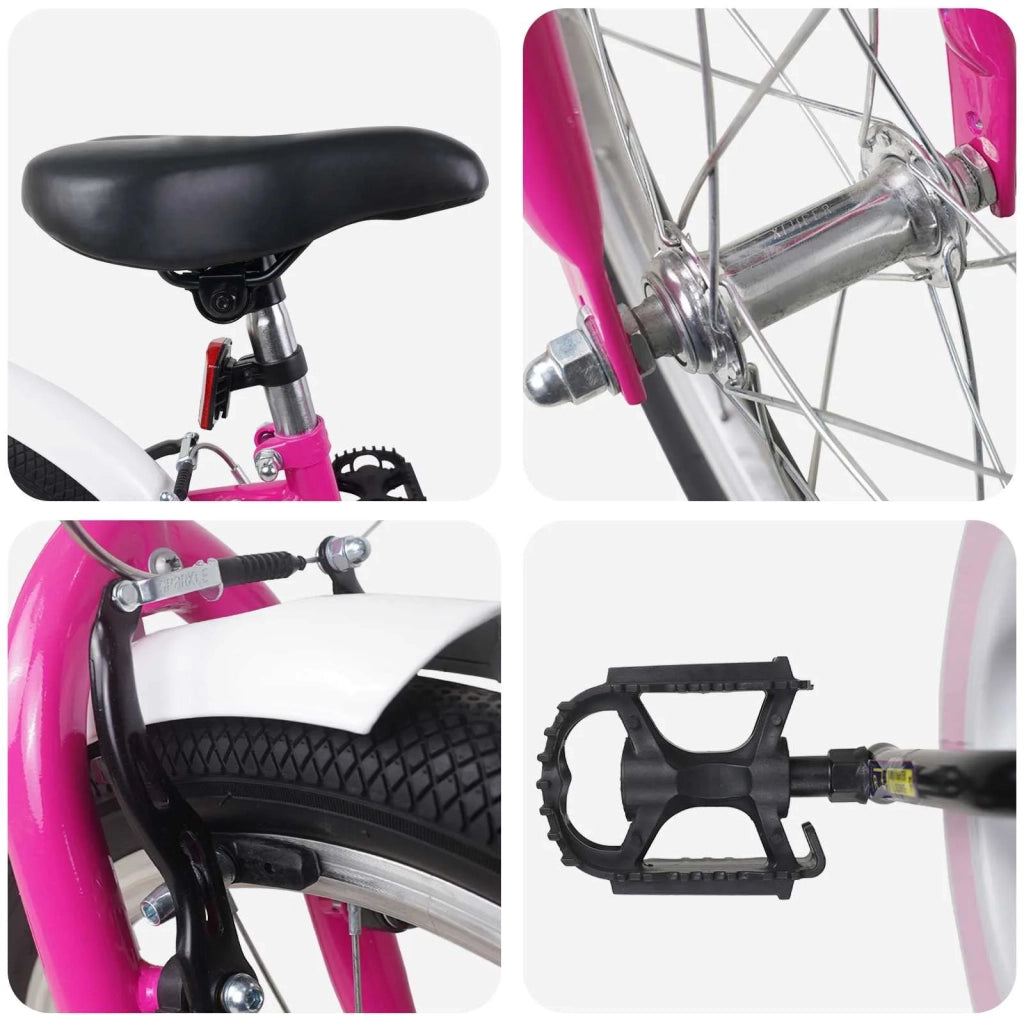 Bicicletta per Bambini | Bici per bambini 24 Pollici per 8-12 anni Rosa Bianco
