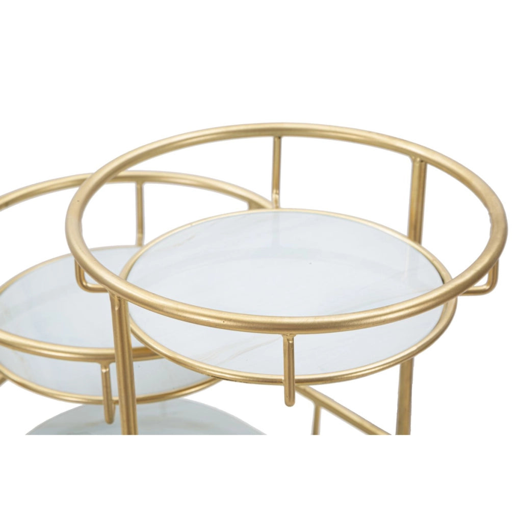 Vassoio VKH689, Oro, Metallo, 36x22,5x27 cm