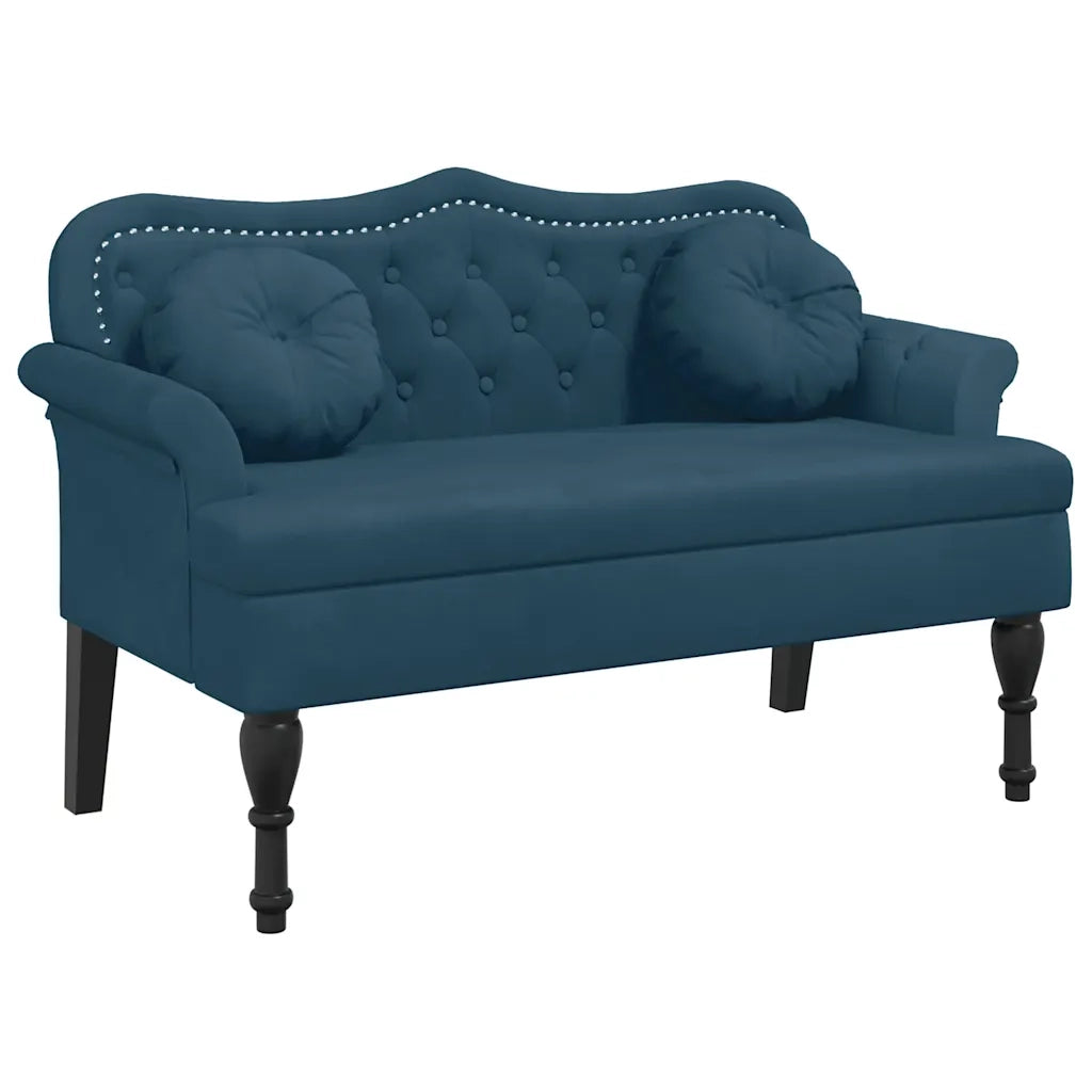 Panca con Cuscini Blu 120,5x65x75 cm in Velluto CFW1625440